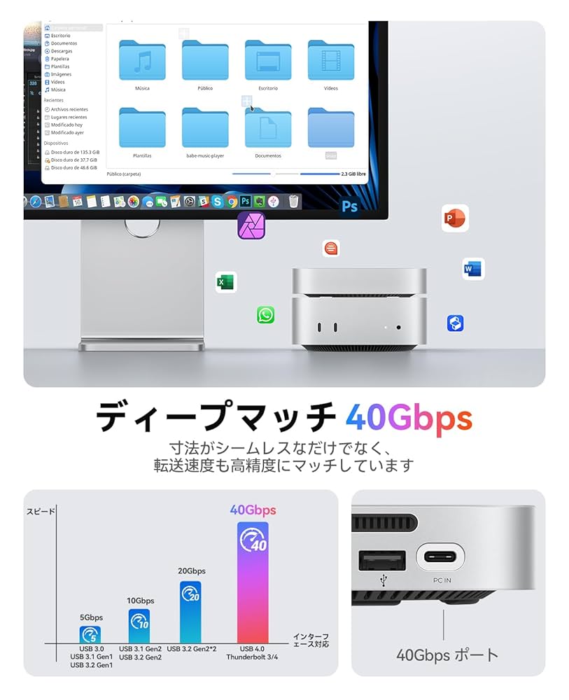 Amazon.co.jp: ORICO MiniLink Mac Mini M4 アルミ製ドッキング